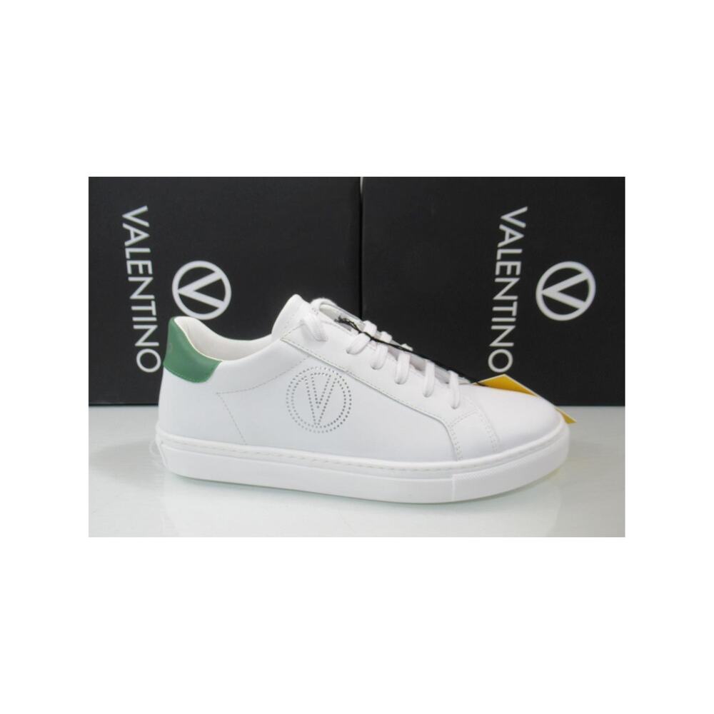 VALENTINO By Mario Valentino Petra Lace Up Logo Sneakers White / Green Size 8.5